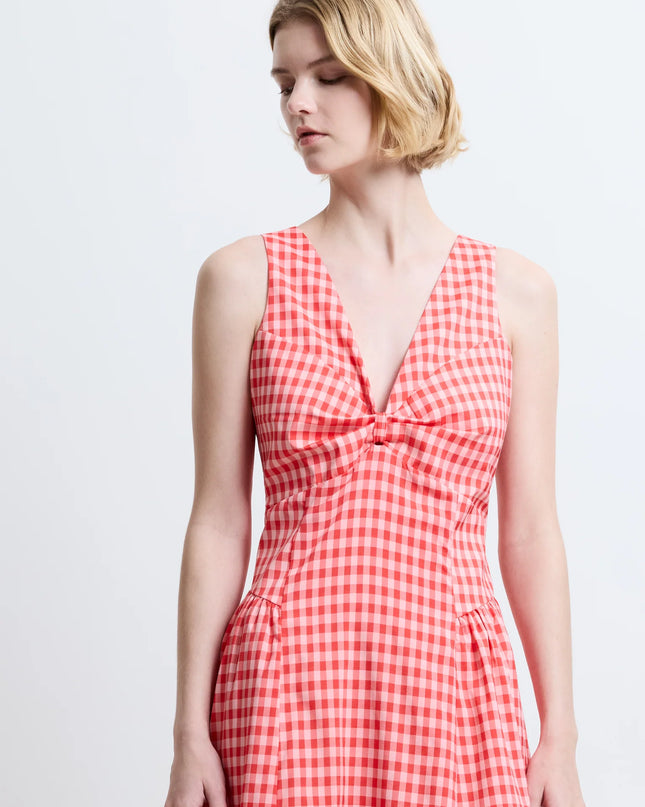 Sheila Voluminous Midi Dress - Watermelon Red