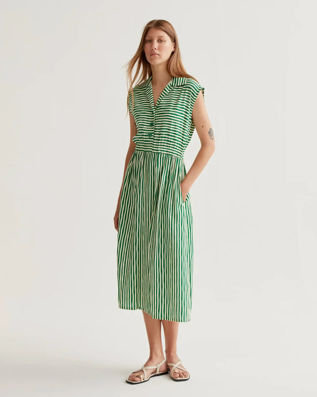 Stripe Midi Dress - Green