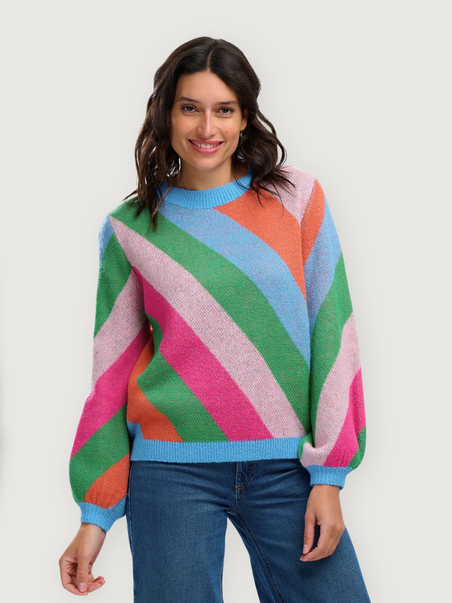 Sugarhill Brighton - Essie Jumper - Multi, Diagonal Stripe