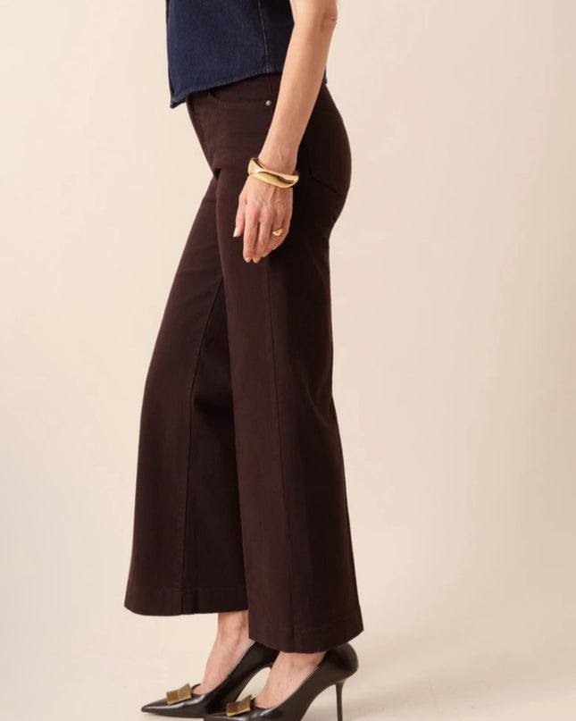 Vienna Wide Leg Jeans - Plum