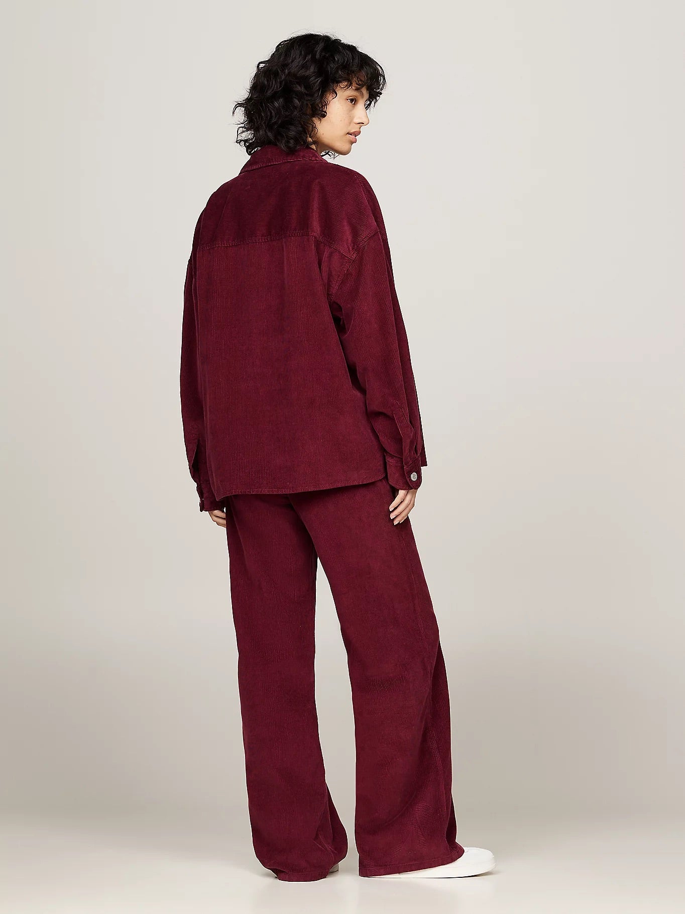 Fine Corduroy Relaxed Overshirt - Deep Rouge