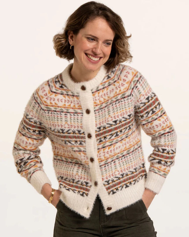Brakeburn Black Gertrud Intarsia Knitted Cardigan
