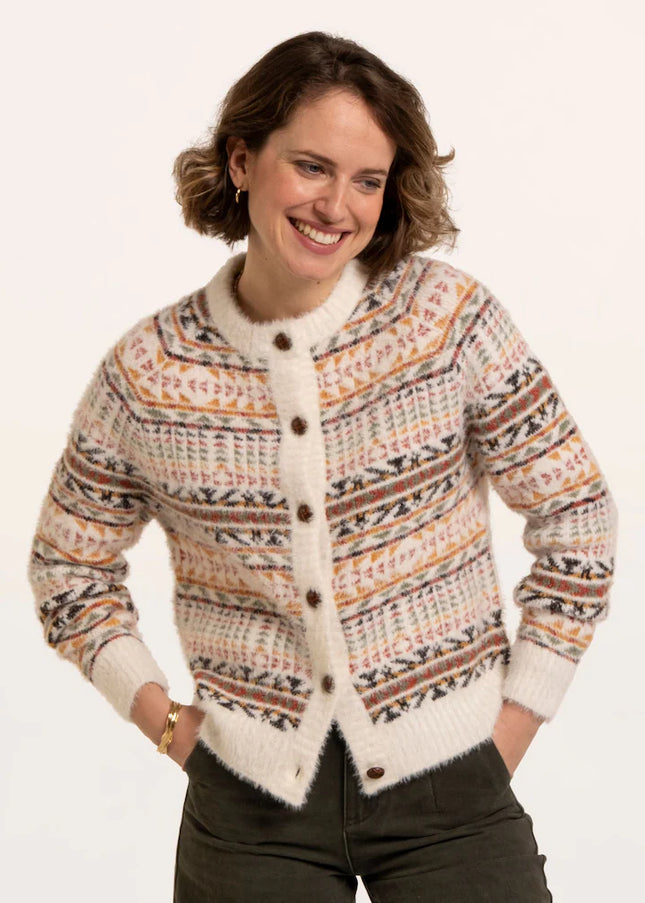 Brakeburn Black Gertrud Intarsia Knitted Cardigan