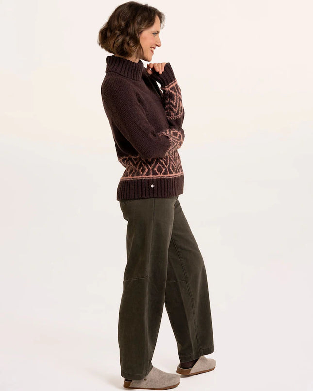 Brakeburn Brown Thyra Intarsia Knitted Jumper
