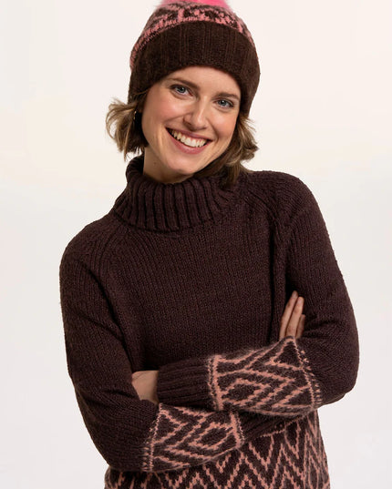 Brakeburn Brown Thyra Intarsia Knitted Jumper