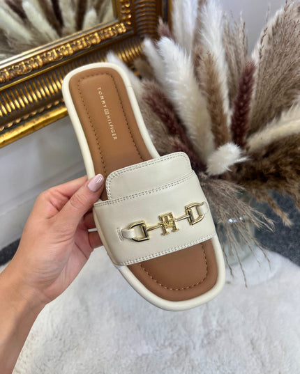Leather Horsebit Mules - Muslin