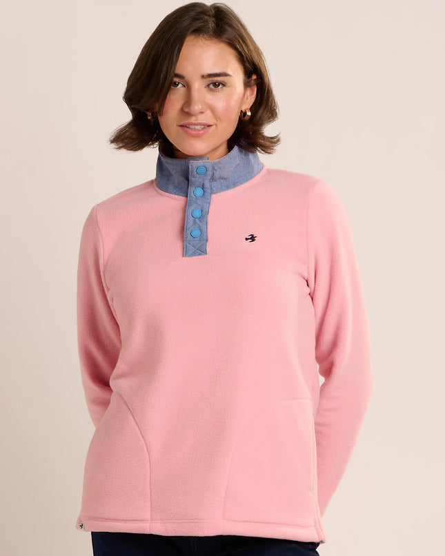 Trent Quarter Zip Micro Fleece - Pink