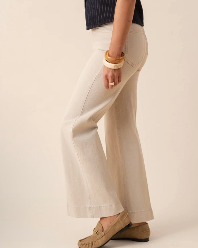 Vienna Wide Leg Jeans - Taupe