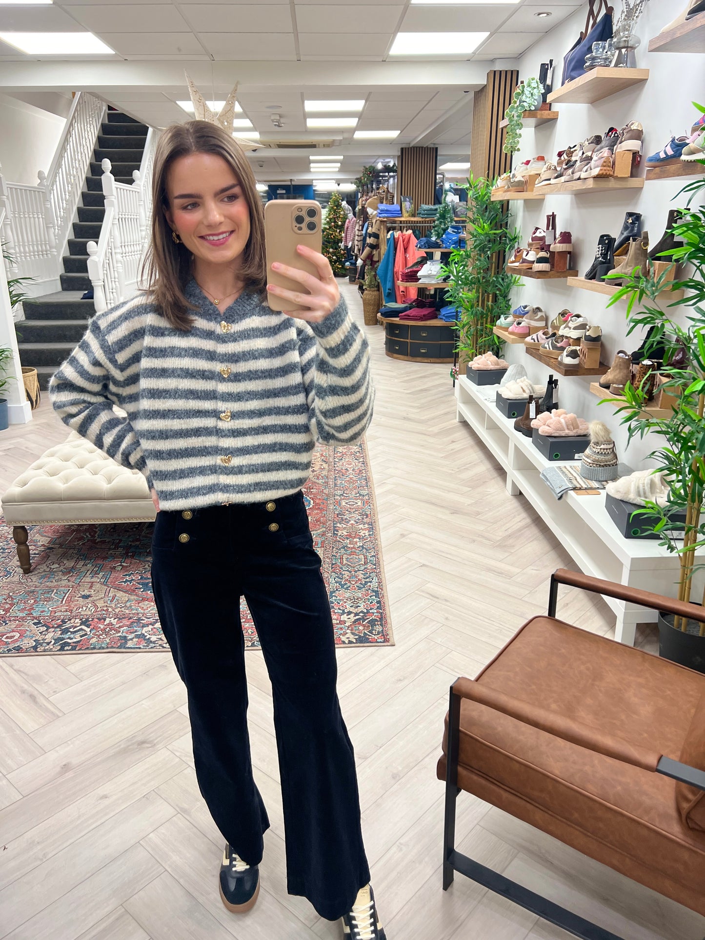 Isabel Wool Blend Cardigan - Grey