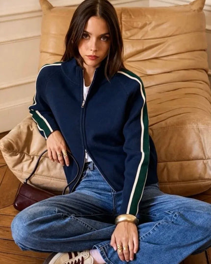 Maisie Zip Up Cardigan - Navy
