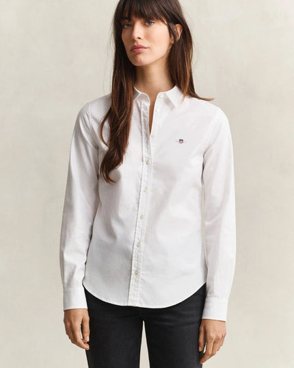 Stretch Oxford Shirt - White