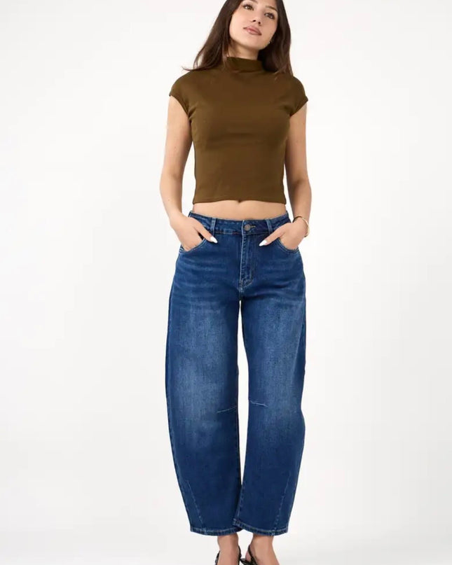 Livia Barrel Jean - Blue Denim