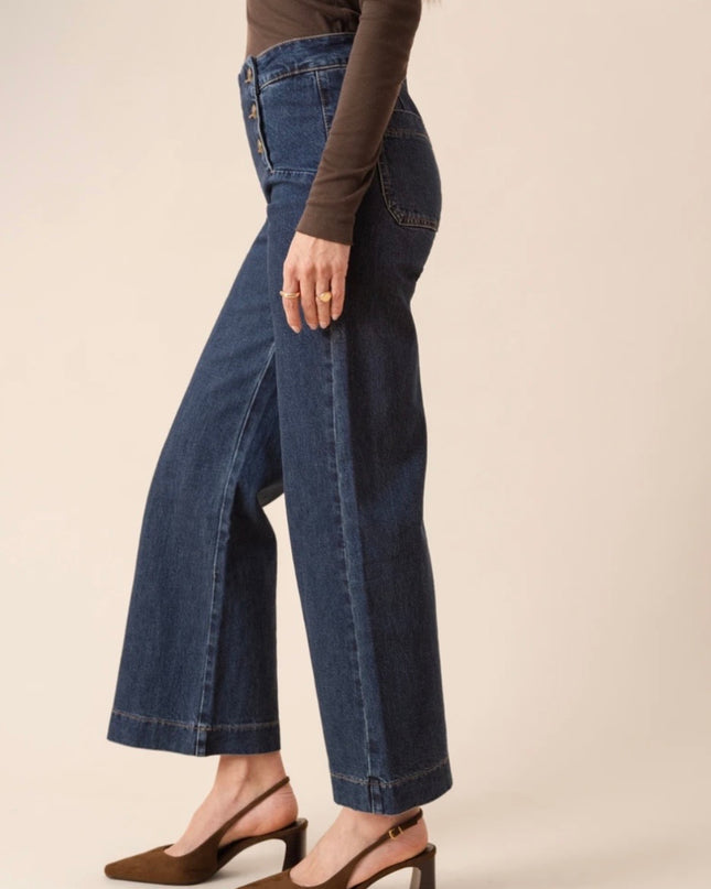 Victoire Wide Leg Jean - Dark Blue