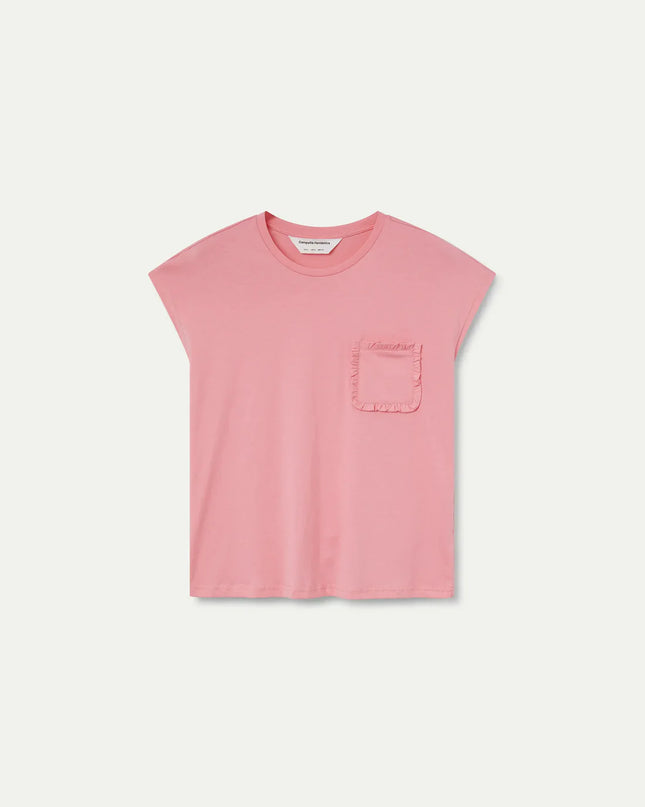 Frill Pocket T-Shirt - Pink