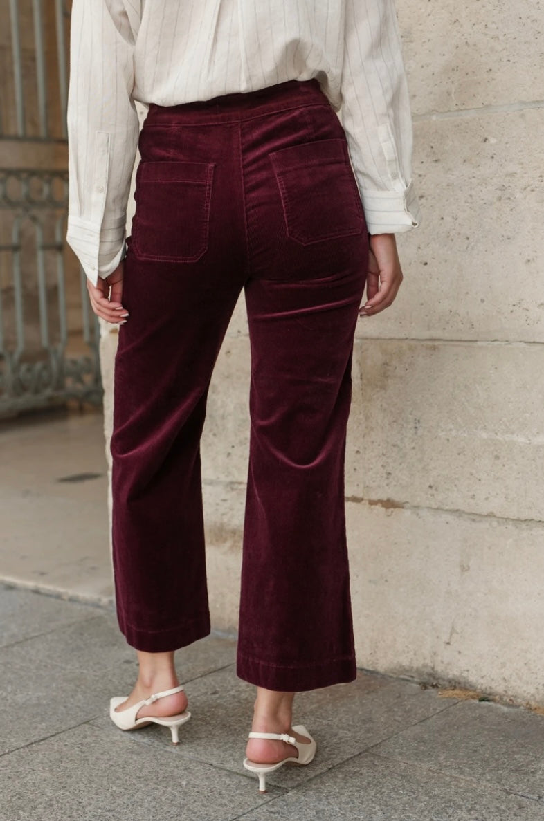 Victoria Corduroy Trouser - Burgundy