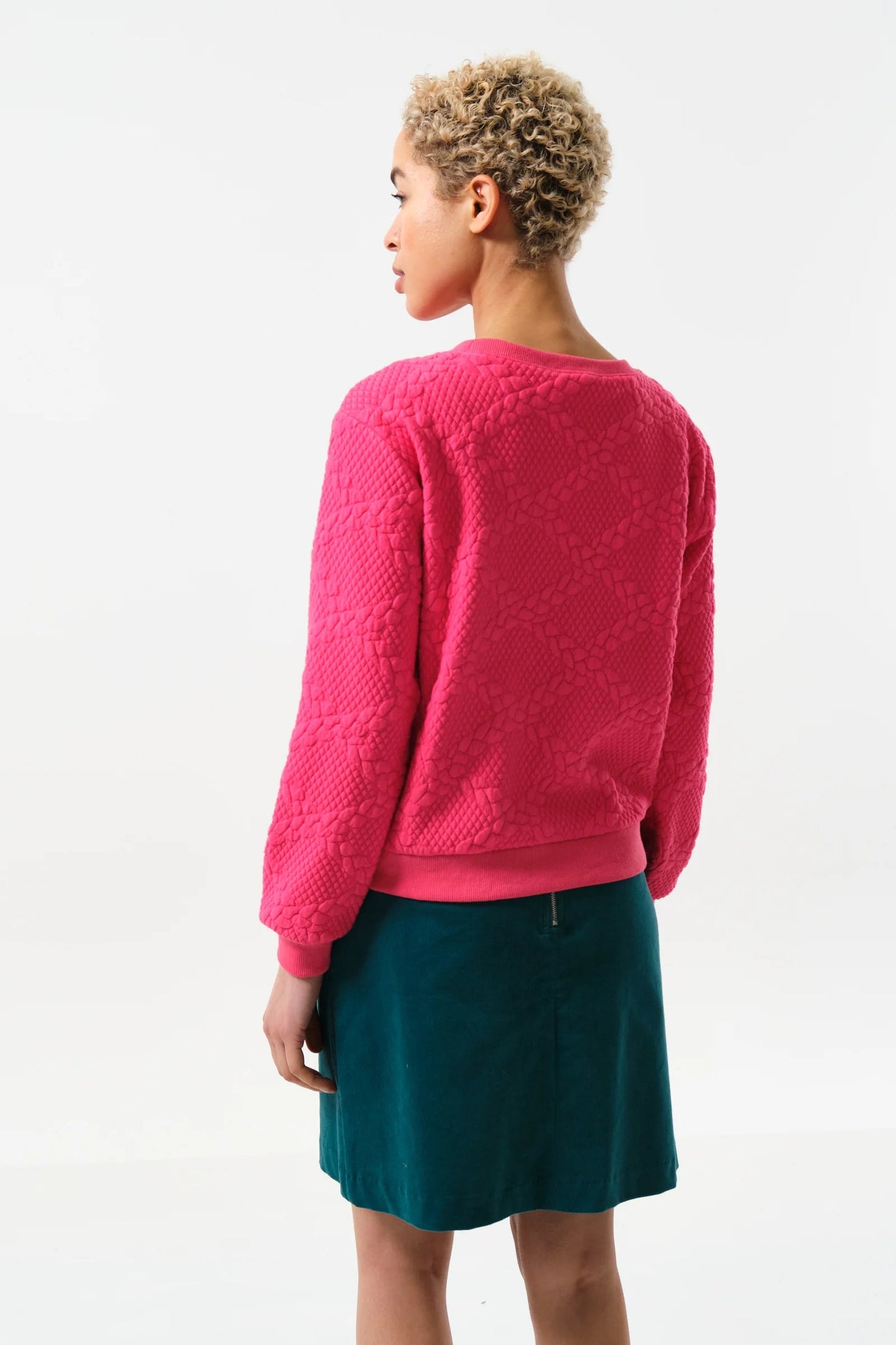 Jan Cable Quilt Sweatshirt - Pink