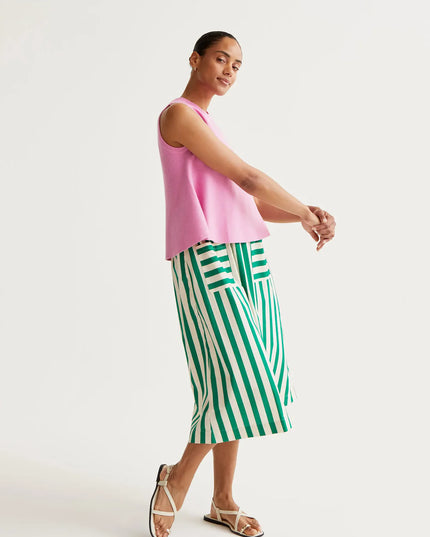 Block Stripe Skirt - Green