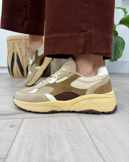 Newile Sneaker - Taupe/Burgundy Suede