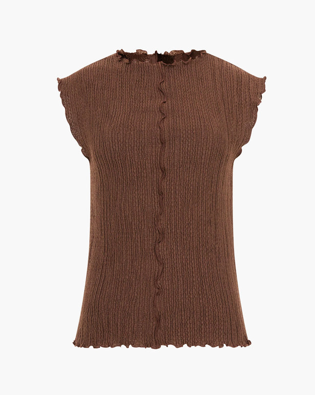 Andie Textured Top - Espresso Brown