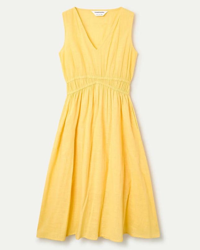 Cotton Midi Dress - Lemon