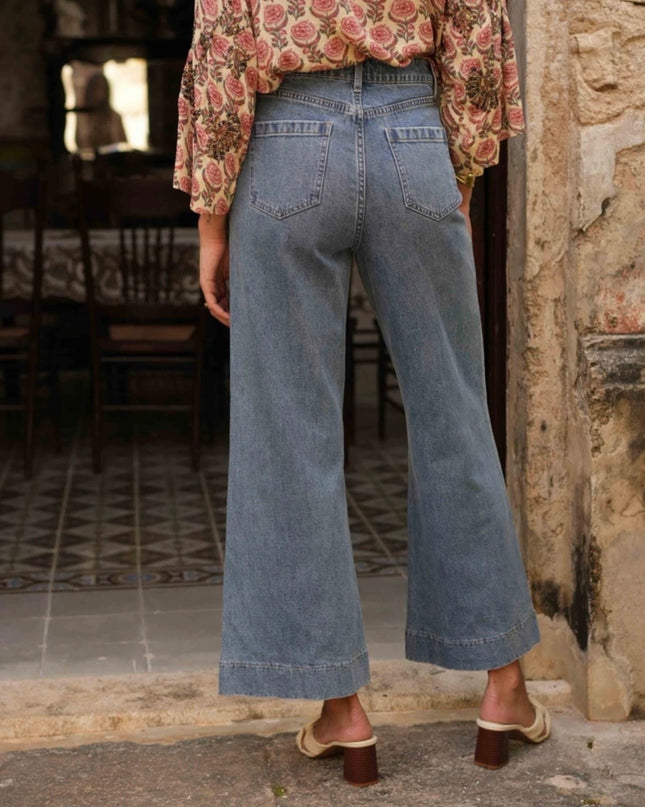 Horsebit Flare Wide Leg Jean