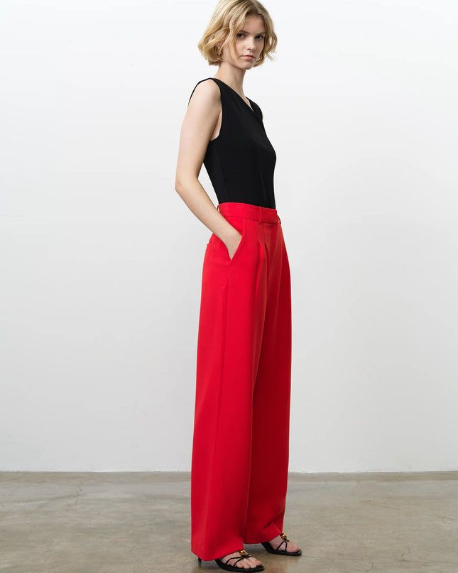 Carlie Suiting Trouser - Watermelon Red