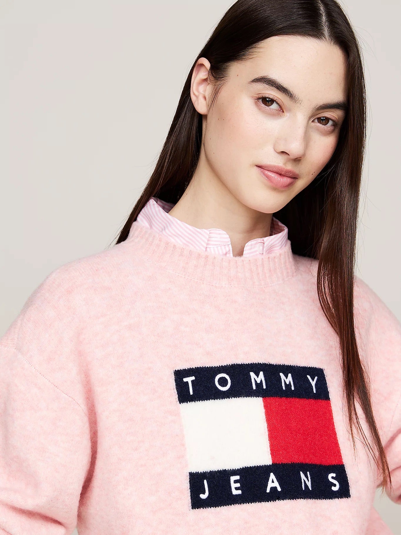 Mélange Relaxed Wool Jumper - Ballet Pink