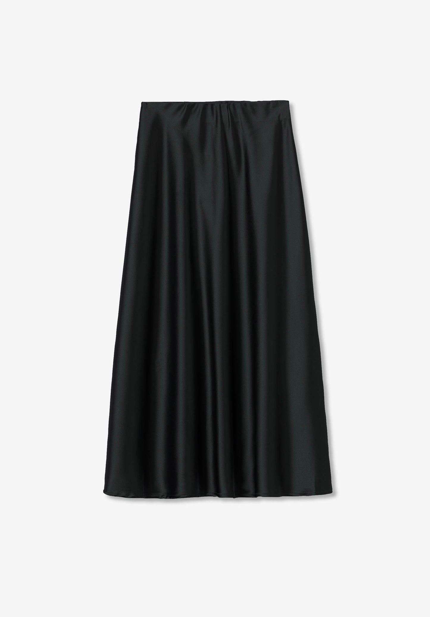 Toronto Satin Midi Skirt - Black