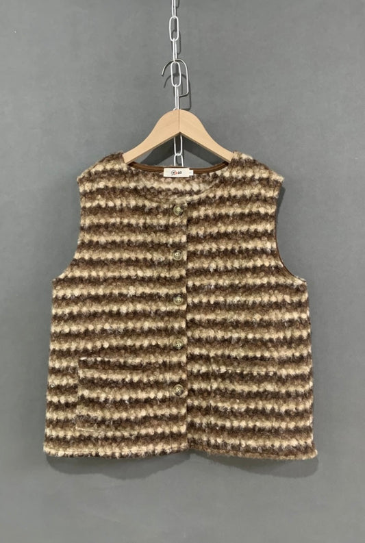 Matilda Brushed Gilet - Chocolate