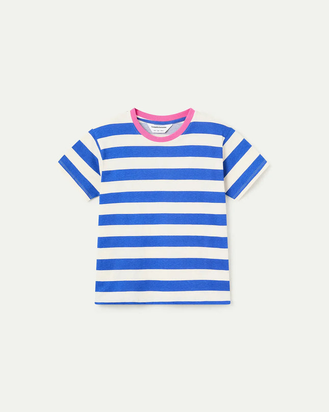 Striped Ringer Tee - Blue/Pink