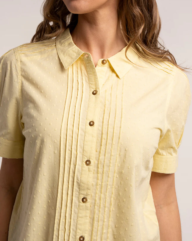 Cowrie Textured Blouse - Lemon