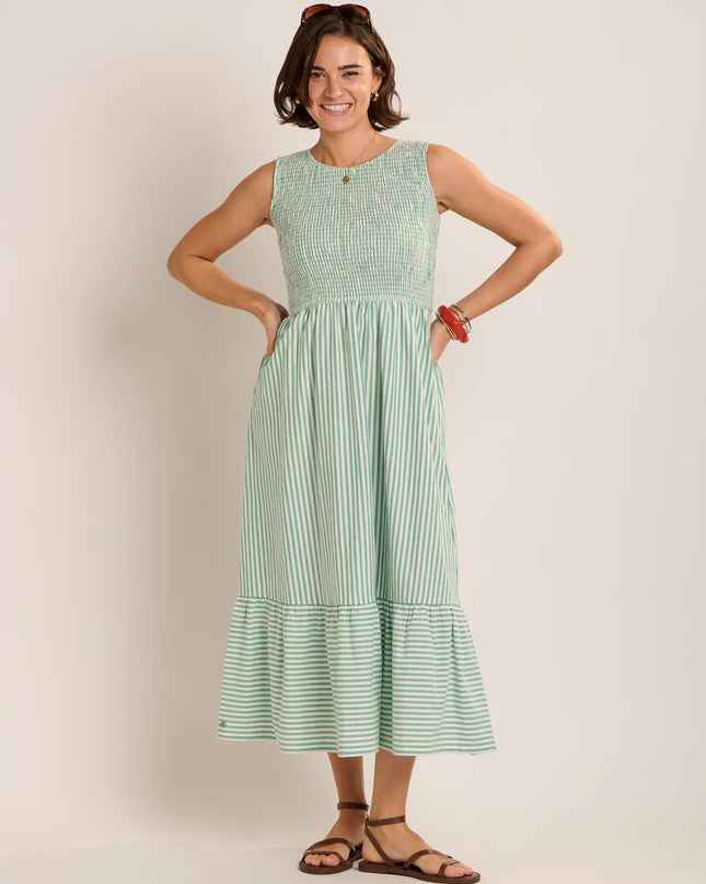 Trin Dress - Green Stripe