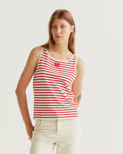 Strawberry Crochet Top - Red