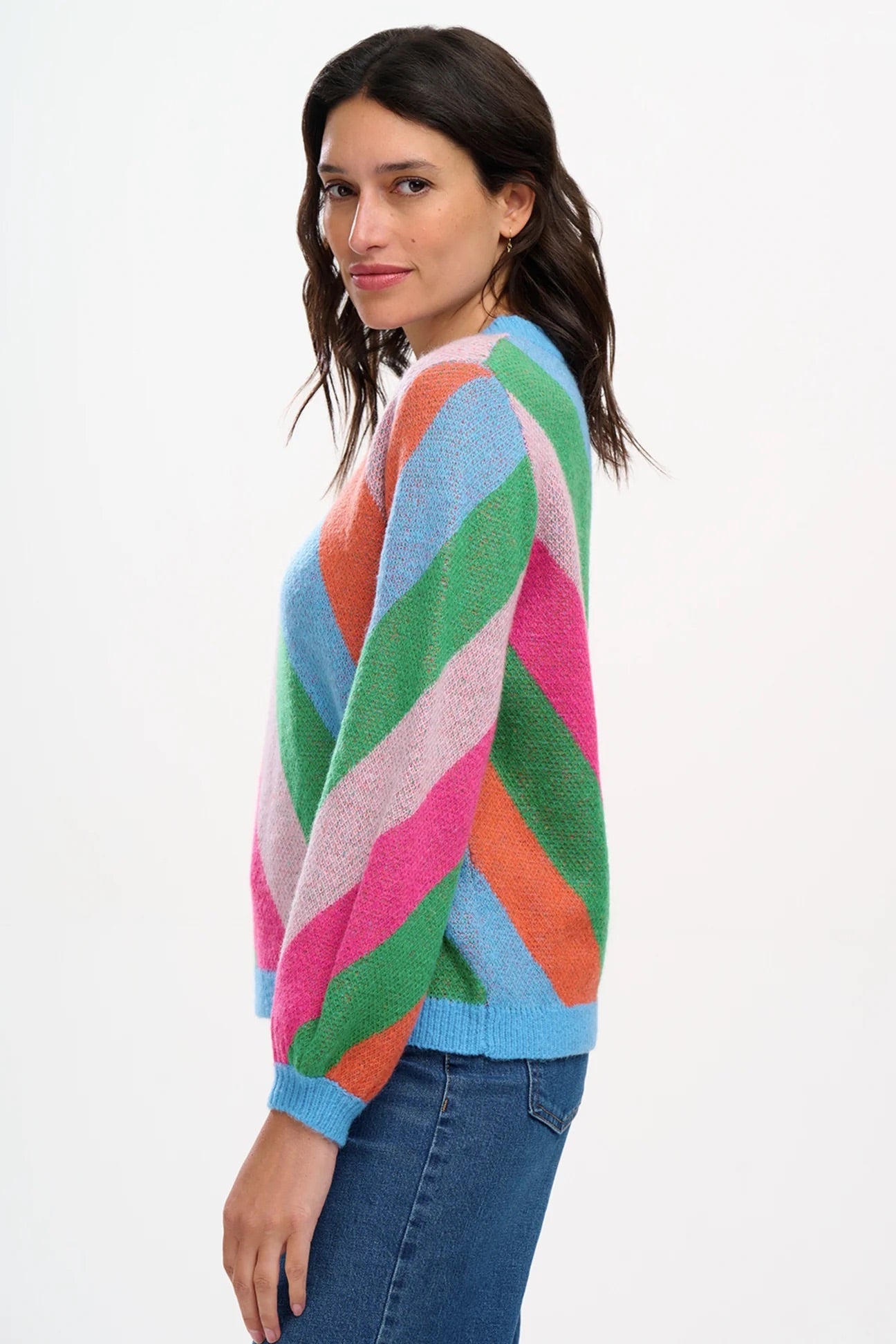 Sugarhill Brighton - Essie Jumper - Multi, Diagonal Stripe