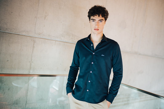 Alforo Long Sleeved Navy Shirt