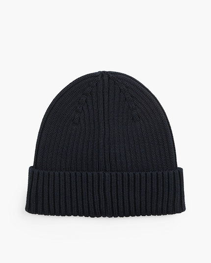 Heritage Logo Rib-Knit Beanie - Dark Navy
