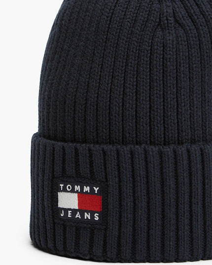 Heritage Logo Rib-Knit Beanie - Dark Navy