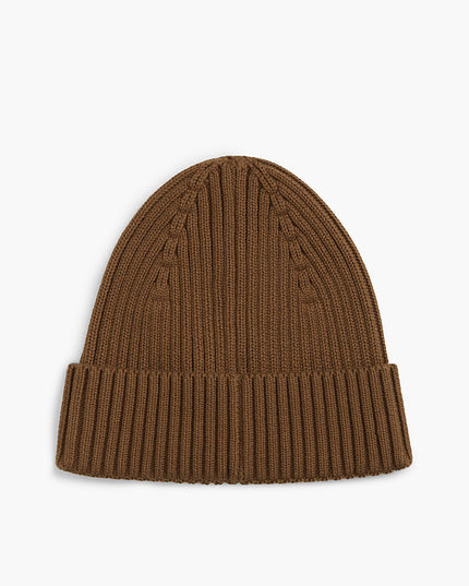 Heritage Logo Rib-Knit Beanie - Warm Khaki