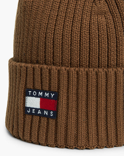Heritage Logo Rib-Knit Beanie - Warm Khaki