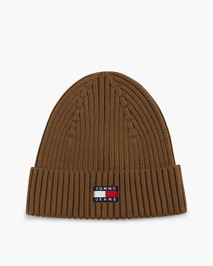 Heritage Logo Rib-Knit Beanie - Warm Khaki