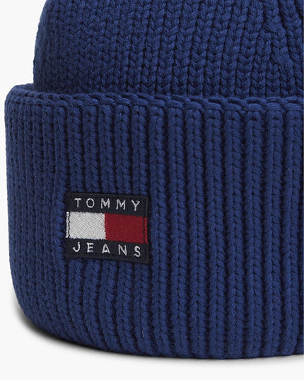 Heritage Logo Rib-Knit Short Beanie - Regence Blue