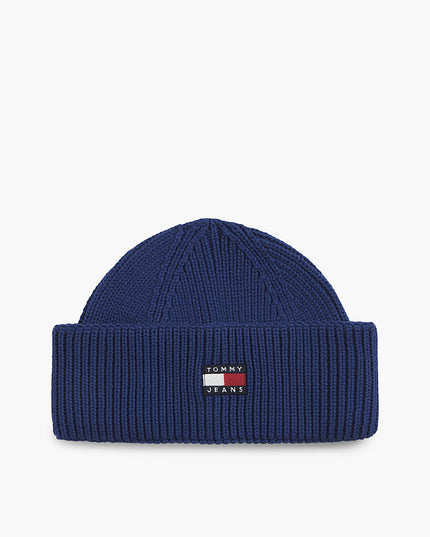 Heritage Logo Rib-Knit Short Beanie - Regence Blue