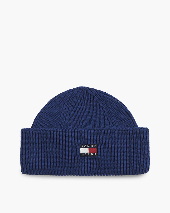 Heritage Logo Rib-Knit Short Beanie - Regence Blue