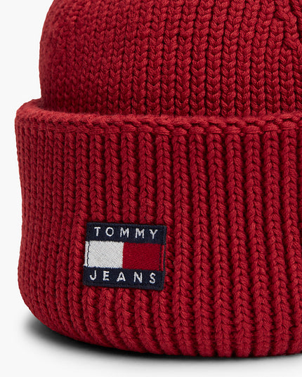 Heritage Logo Rib-Knit Short Beanie - Arizona Red
