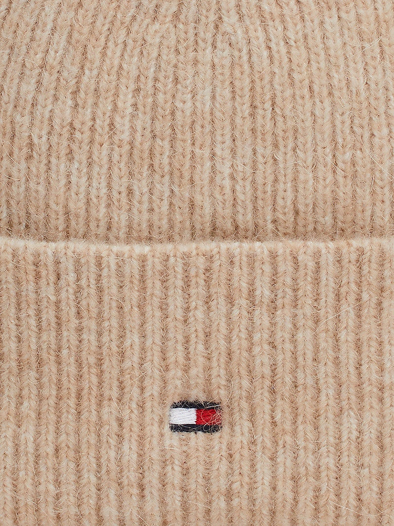 Tommy Hilfiger - Essential Flag Fuzzy Beanie - Beige