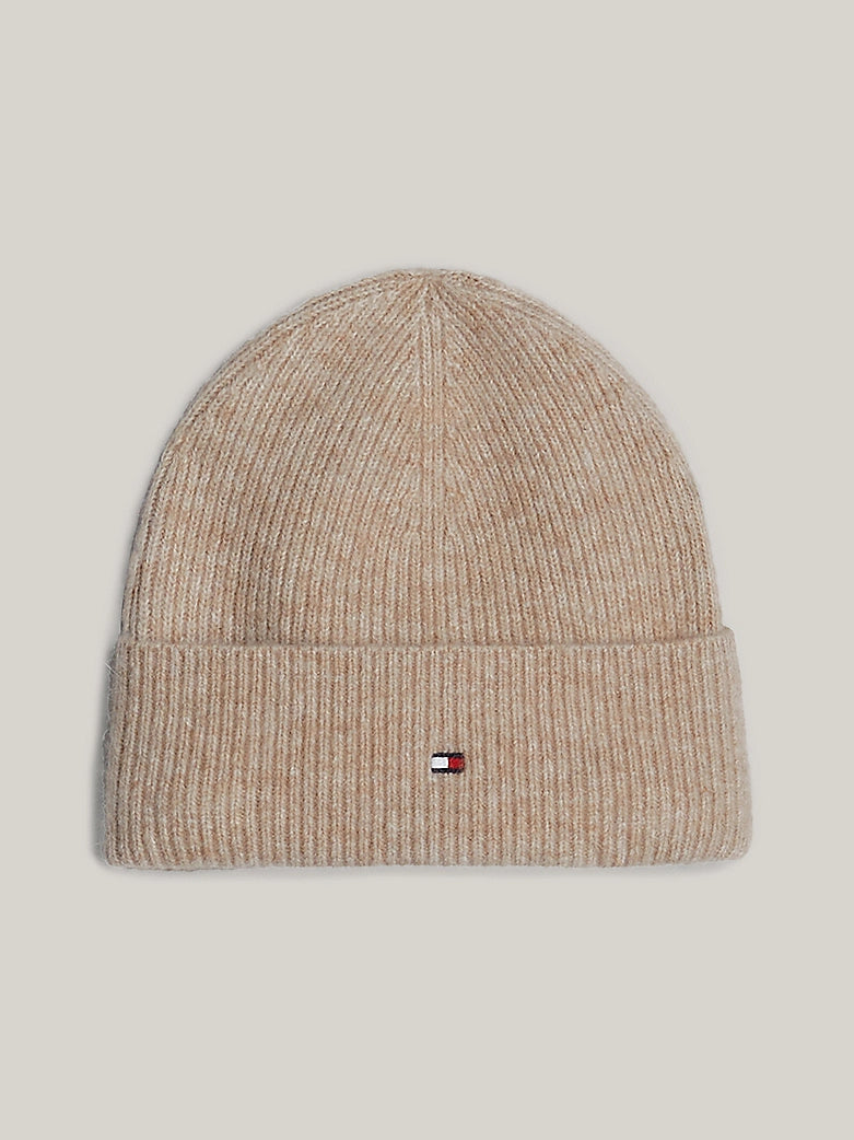 Tommy Hilfiger - Essential Flag Fuzzy Beanie - Beige