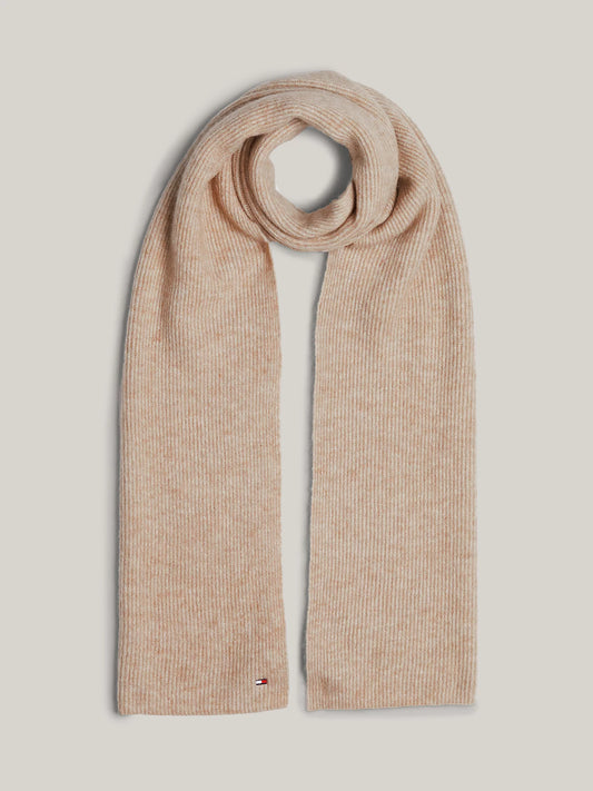 Tommy Hilfiger - Essential Flag Fuzzy Scarf - Beige