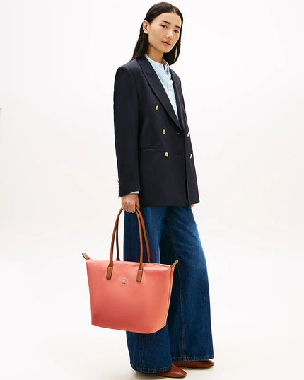 TH Monogram Crossbody Popette Tote Bag - Coral Clay