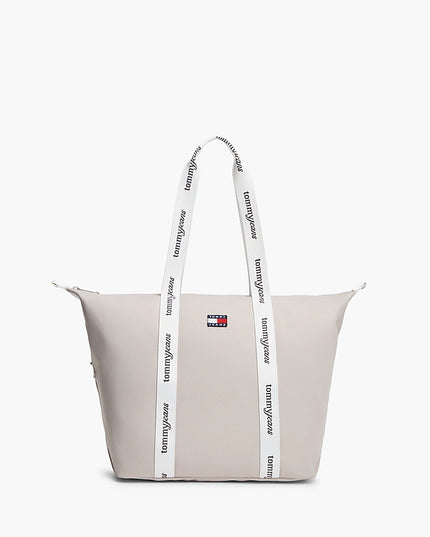 Essential Repeat Logo Tote Bag - Stone