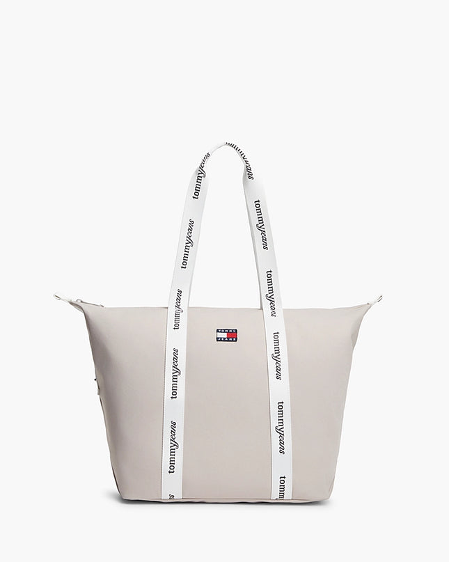 Essential Repeat Logo Tote Bag - Stone